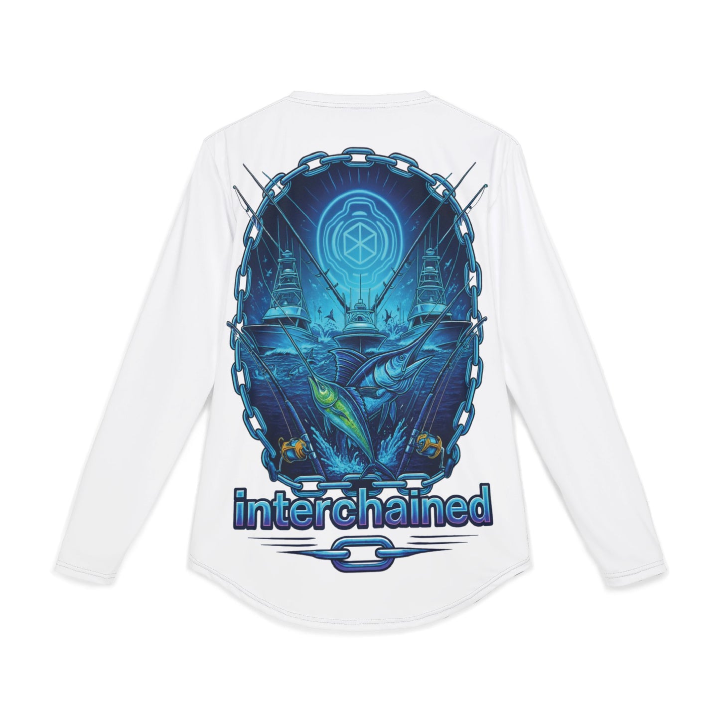 Men's Fishing UV Protection Shirt - Interchained Blockchain Design