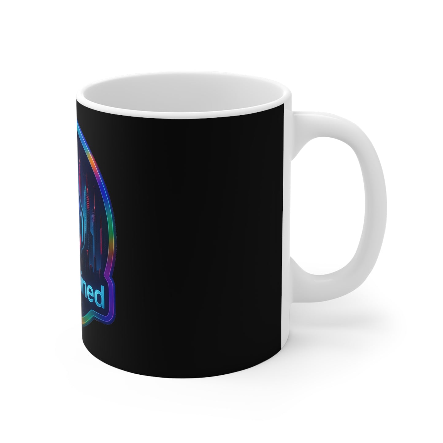 Cyberpunk Coffee Mug - Interchained, Unique Gift for Tech Lovers, Futuristic Design, Art Decor, Perfect for Home or Office