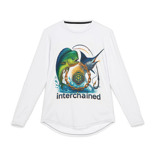 Men's Fishing UV Protection Shirt - Interchained Blockchain Design