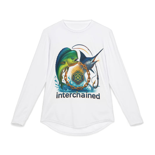 Men's Fishing UV Protection Shirt - Interchained Blockchain Design